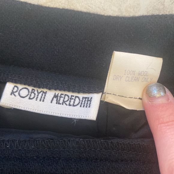 Robyn Meredith USA Vintage Black Wool Midi Skirt - Picture 3 of 4